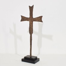 medieval gothic forged iron village cross, France circa 1450-1550