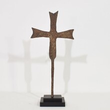 medieval gothic forged iron village cross, France circa 1450-1550