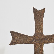 medieval gothic forged iron village cross, France circa 1450-1550