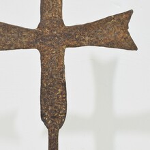 medieval gothic forged iron village cross, France circa 1450-1550