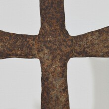 medieval gothic forged iron village cross, France circa 1450-1550