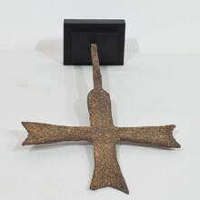 medieval gothic forged iron village cross, France circa 1450-1550