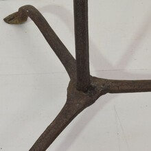 Pair hand forged iron candleholders, France circa 1650