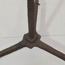 Pair hand forged iron candleholders, France circa 1650