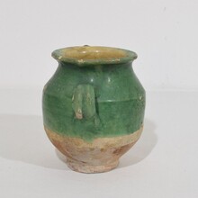 Small green glazed ceramic confit jar/pot, France circa 1850