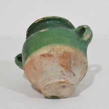 Small green glazed ceramic confit jar/pot, France circa 1850