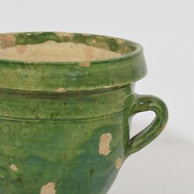 Small green glazed earthenware Castelnaudary planter, France circa 1850-1900