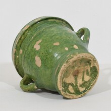 Small green glazed earthenware Castelnaudary planter, France circa 1850-1900