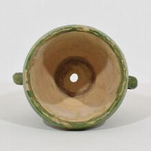 Small green glazed earthenware Castelnaudary planter, France circa 1850-1900