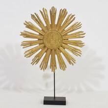 Baroque carved wooden sun, Italy circa 1750