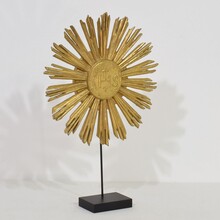 Baroque carved wooden sun, Italy circa 1750