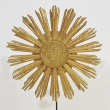 Baroque carved wooden sun, Italy circa 1750