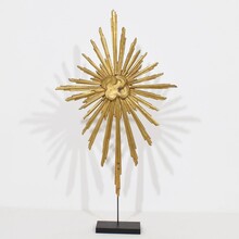 Gilded baroque carved wooden sun, Italy circa 1750