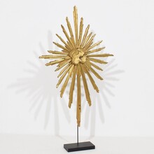 Gilded baroque carved wooden sun, Italy circa 1750