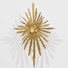 Gilded baroque carved wooden sun, Italy circa 1750