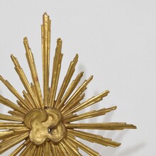 Gilded baroque carved wooden sun, Italy circa 1750