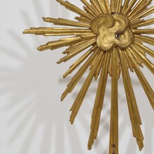 Gilded baroque carved wooden sun, Italy circa 1750