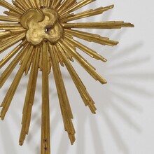 Gilded baroque carved wooden sun, Italy circa 1750