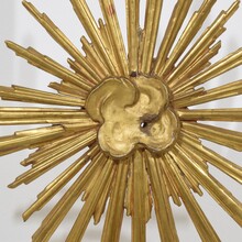 Gilded baroque carved wooden sun, Italy circa 1750