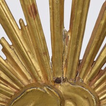 Gilded baroque carved wooden sun, Italy circa 1750