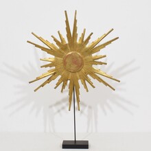 Gilded baroque style carved wooden sun, Italy circa 1800-1900