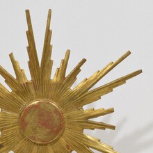 Gilded baroque style carved wooden sun, Italy circa 1800-1900