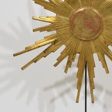 Gilded baroque style carved wooden sun, Italy circa 1800-1900