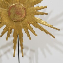 Gilded baroque style carved wooden sun, Italy circa 1800-1900