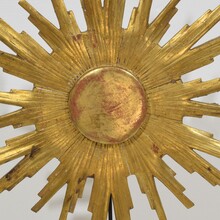 Gilded baroque style carved wooden sun, Italy circa 1800-1900