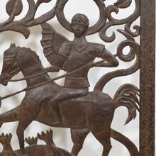 Small iron door depicting Saint George killing the dragon, Italy 16/17th century
