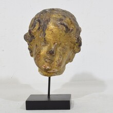 Carved giltwood baroque angel head, Italy circa 1650-1750