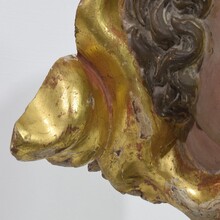 Carved wooden baroque angel head ornament, Italy circa 1650-1750