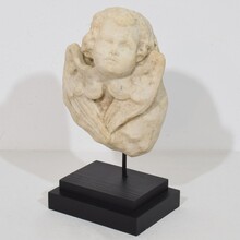 Baroque marble winged angel head, Italy circa 1750