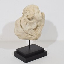 Baroque marble winged angel head, Italy circa 1750