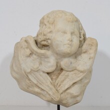 Baroque marble winged angel head, Italy circa 1750