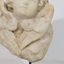 Baroque marble winged angel head, Italy circa 1750