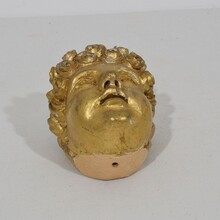 Carved giltwood baroque angel head, Italy circa 1750