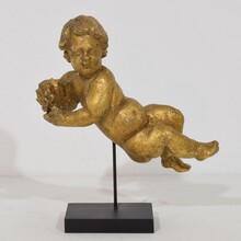 Carved wooden baroque angel, Italy circa 1750