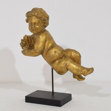 Carved wooden baroque angel, Italy circa 1750