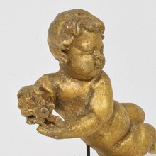 Carved wooden baroque angel, Italy circa 1750