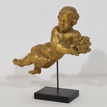 Carved wooden baroque angel, Italy circa 1750