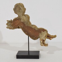 Carved wooden baroque angel, Italy circa 1750