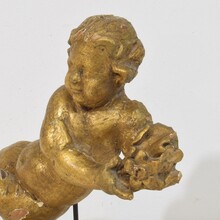 Carved wooden baroque angel, Italy circa 1750