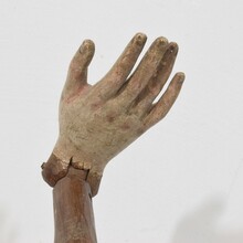 Carved wooden baroque arm of a Saint figure, Italy circa 1750