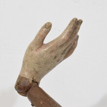 Carved wooden baroque arm of a Saint figure, Italy circa 1750