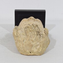 Chalk/ cast stone angel head, Italy circa 1750