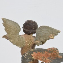 Hand carved wooden baroque angel, Italy circa 1750