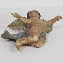 Hand carved wooden baroque angel, Italy circa 1750