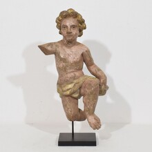 Carved wooden baroque angel fragment, Italy circa 1750