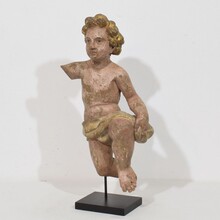 Carved wooden baroque angel fragment, Italy circa 1750